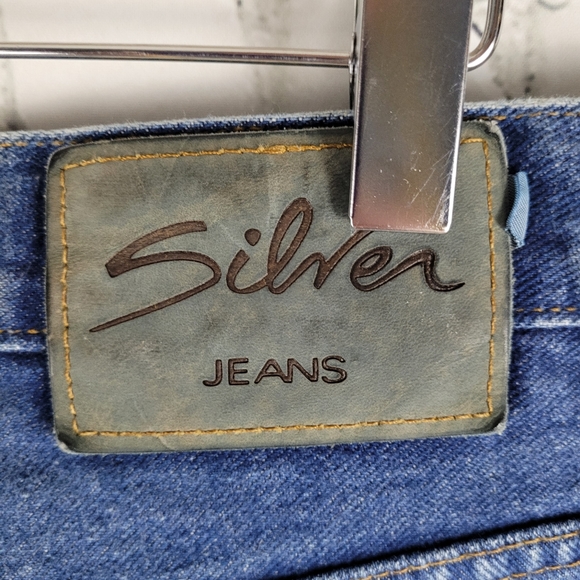 SILVER | high waist straight leg button fly 100% cotton mom jeans - Picture 2 of 10